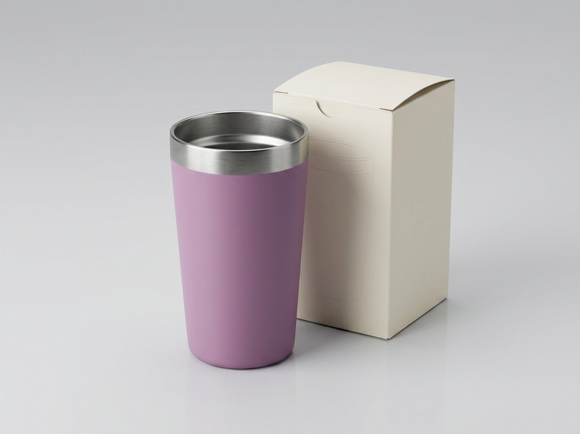 Termo de acero inoxidable,450ml,con cajita