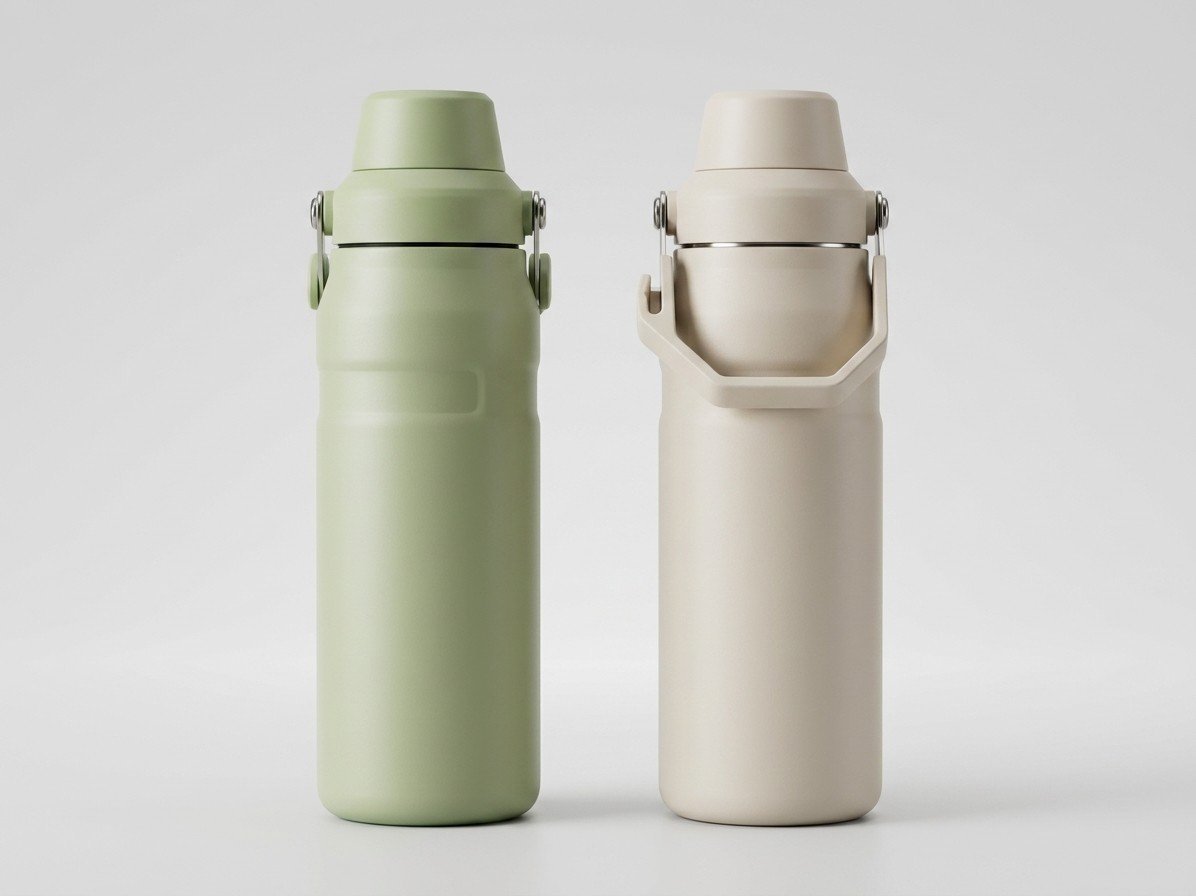 Termos 600ml 2 colores con cajita blanca interior de acero inoxidable 304