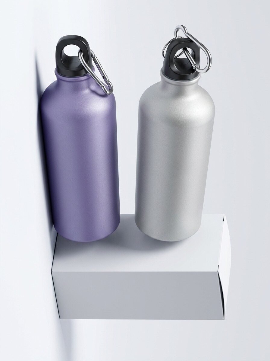 Botella de alumnio,500ml,cambio de color frio,con la cajita blanca calidad buena