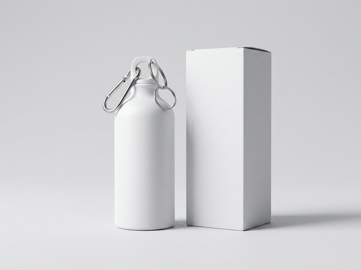 Botella de alumnio,400ml,con la cajita blanca