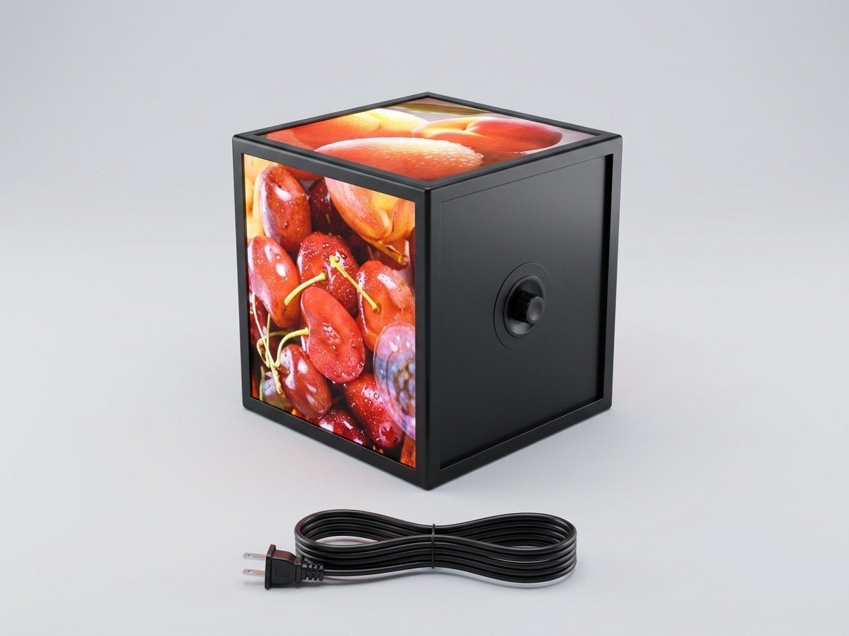 Caja de luz giratoria, 40cm, 110v, enchufe de dos patas planas